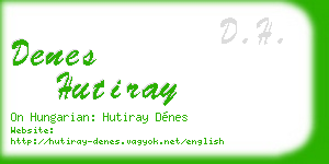 denes hutiray business card